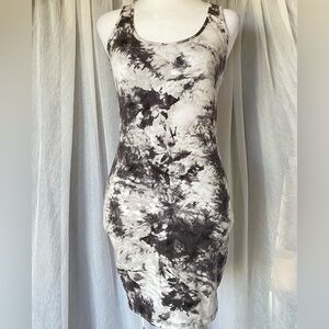 Ambiance Mini Dress Black White And Grey Tie dye Women's Size S
